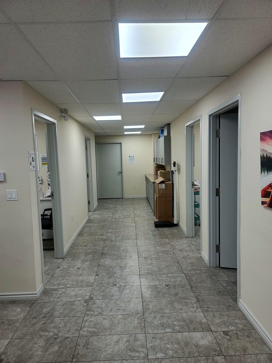 Clinic — Corridor and exam suites